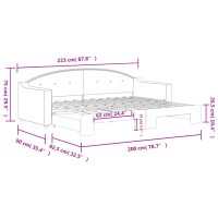 vidaXL Dagbädd utdragbar taupe 80x200 cm tyg - Bild 11