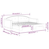 vidaXL Dagbädd utdragbar ljusgrå 90x200 cm tyg - Bild 11