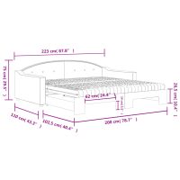 vidaXL Dagbädd med extrabädd och madrasser ljusgrå 100x200 cm tyg - Bild 12