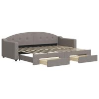 vidaXL Dagbädd utdragbar med lådor taupe 80x200 cm tyg - Bild 2