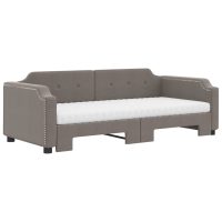 vidaXL Dagbädd med madrasser utdragbar taupe 80x200 cm tyg - Bild 3