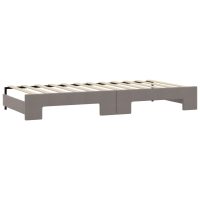 vidaXL Dagbädd med madrasser utdragbar taupe 80x200 cm tyg - Bild 5