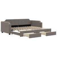 vidaXL Dagbädd utdragbar med lådor taupe 80x200 cm tyg - Bild 2