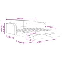 vidaXL Dagbädd utdragbar med lådor taupe 80x200 cm tyg - Bild 12