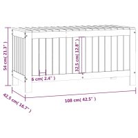 vidaXL Dynbox vit 108x42,5x54 cm massiv furu - Bild 10