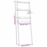 vidaXL Badrumshylla vit 63,5x32x179 cm massiv furu - Bild 8