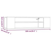 vidaXL Väggmonterad tv-bänk rökfärgad ek 100x30x26,5cm konstruerat trä - Bild 8