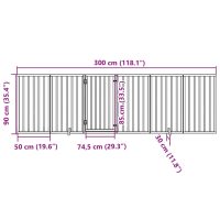 vidaXL Hundgrind med dörr vikbar 6 paneler vit 300 cm poppel - Bild 11