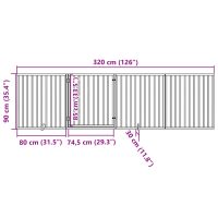 vidaXL Hundgrind med dörr vikbar 4 paneler vit 320 cm poppel - Bild 11