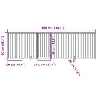 vidaXL Hundgrind med dörr vikbar 6 paneler brun 300 cm poppel - Bild 11