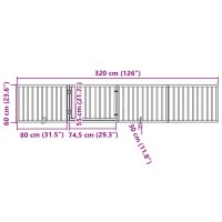 vidaXL Hundgrind med dörr vikbar 4 paneler brun 320 cm poppel - Bild 11