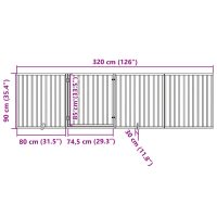 vidaXL Hundgrind med dörr vikbar 4 paneler brun 320 cm poppel - Bild 11