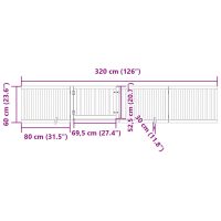 vidaXL Hundgrind med dörr vikbar 4 paneler 320 cm poppel - Bild 11