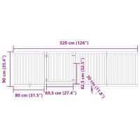 vidaXL Hundgrind med dörr vikbar 4 paneler 320 cm poppel - Bild 11