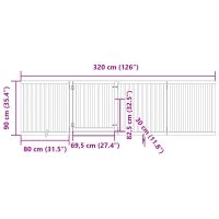 vidaXL Hundgrind med dörr vikbar 4 paneler vit 320 cm poppel - Bild 11