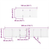 vidaXL Hundgrind med dörr vikbar 9 paneler vit 450 cm poppel - Bild 11