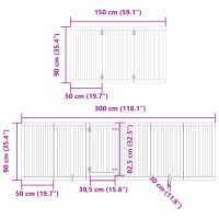 vidaXL Hundgrind med dörr vikbar 9 paneler vit 450 cm poppel - Bild 11