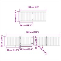 vidaXL Hundgrind med dörr vikbar 6 paneler vit 480 cm poppel - Bild 11