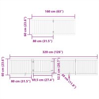 vidaXL Hundgrind med dörr vikbar 12 paneler vit 960 cm poppel - Bild 11