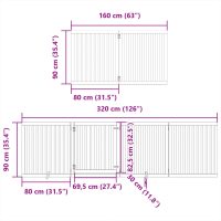 vidaXL Hundgrind med dörr vikbar 10 paneler brun 800 cm poppel - Bild 11