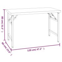 vidaXL Arbetsbord med överhylla 120x60x115 cm rostfritt stål - Bild 10