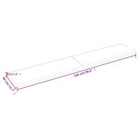 vidaXL Hyllplan 220x40x(2-4) cm obehandlad massiv ek - Bild 6