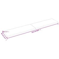 vidaXL Hyllplan 220x40x(2-4) cm obehandlad massiv ek - Bild 10