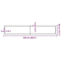 vidaXL Hyllplan 220x40x(2-4) cm obehandlad massiv ek - Bild 11