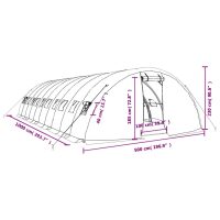 vidaXL Växthus med stålram vit 50 m² 10x5x2,3 m - Bild 12