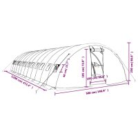 vidaXL Växthus med stålram vit 60 m² 12x5x2,3 m - Bild 12