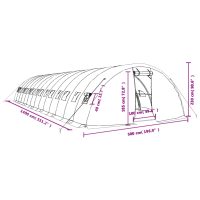 vidaXL Växthus med stålram vit 70 m² 14x5x2,3 m - Bild 12