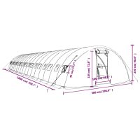 vidaXL Växthus med stålram vit 90 m² 18x5x2,3 m - Bild 12