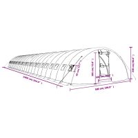 vidaXL Växthus med stålram vit 120 m² 24x5x2,3 m - Bild 12