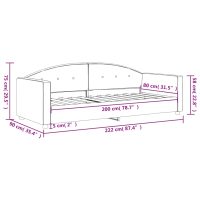 vidaXL Dagbädd ljusgrå 80x200 cm sammet - Bild 8