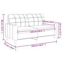 vidaXL 2-sitssoffa gräddvit 140 cm tyg - Bild 8