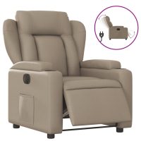 vidaXL Elektrisk reclinerfåtölj cappuccino konstläder - Bild 2