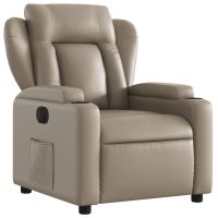 vidaXL Elektrisk reclinerfåtölj cappuccino konstläder - Bild 3