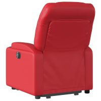 vidaXL Reclinerfåtölj med uppresningshjälp röd konstläder - Bild 4