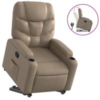 vidaXL Reclinerfåtölj med uppresningshjälp cappuccino konstläder - Bild 2