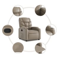 vidaXL Reclinerfåtölj med uppresningshjälp cappuccino konstläder - Bild 7