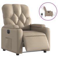 vidaXL Elektrisk reclinerfåtölj cappuccino konstläder - Bild 2