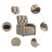 vidaXL Elektrisk reclinerfåtölj cappuccino konstläder - Bild 7