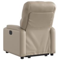 vidaXL Reclinerfåtölj med uppresningshjälp cappuccino konstläder - Bild 4