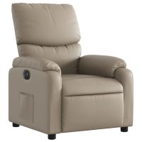 vidaXL Elektrisk reclinerfåtölj cappuccino konstläder - Bild 3