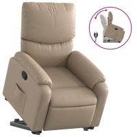 vidaXL Reclinerfåtölj med uppresningshjälp cappuccino konstläder - Bild 2