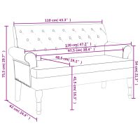 vidaXL Bänk med ryggstöd ljusgrå 120x62x75,5 cm grå - Bild 8