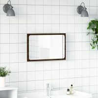 vidaXL Badrumsspegel med LED brun ek 60x8,5x38 cm konstruerat trä - Bild 4