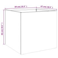 vidaXL Odlingslåda vit 49x47x46 cm kallvalsat stål - Bild 10