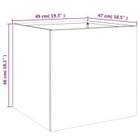 vidaXL Odlingslådor 2 st vit 49x47x46 cm kallvalsat stål - Bild 11