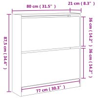 vidaXL Skohylla svart 80x21x87,5 cm konstruerat trä - Bild 9